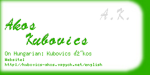 akos kubovics business card